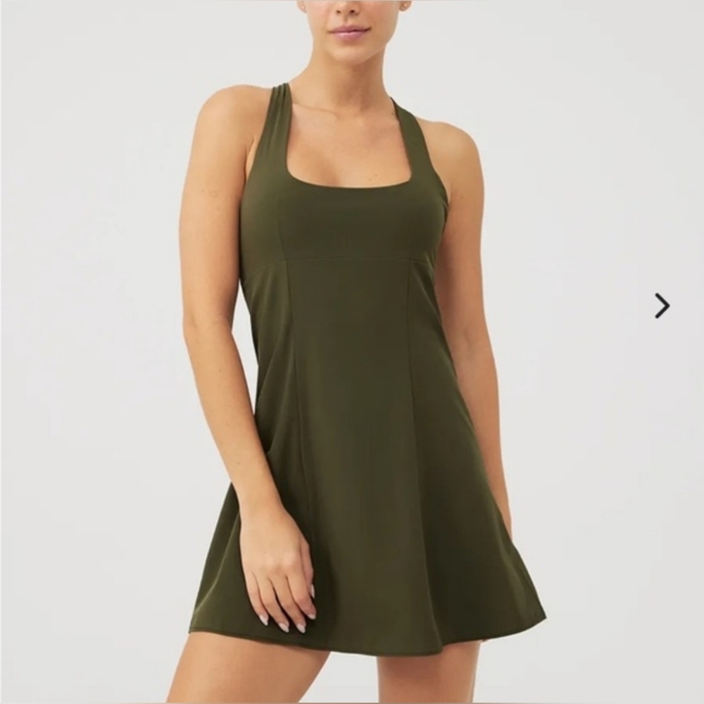 Outdoor Voices Cross Back Tennis Mini Dress Forest Green XXL Built in Shorts
